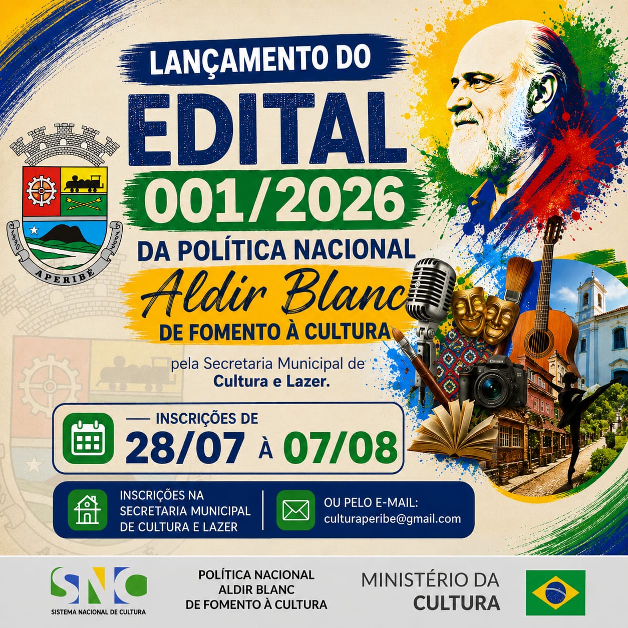 Prefeitura de Aperibé lança o Edital nº 001/2026 de Fomento à Cultura